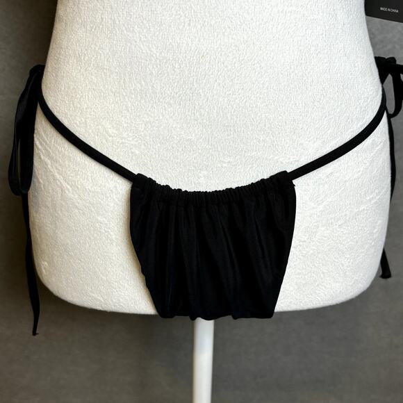 Sucrefas NWT Black Triangle Top and Brazilian Cheeky Bottom Bikini Set Large - Picture 3 of 5